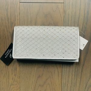 NWT Adrianna Papell silver clutch
